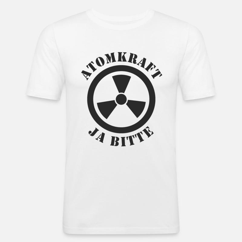 Atomkraft, Ja bitte - Männer Slim Fit T-Shirt - Weiß