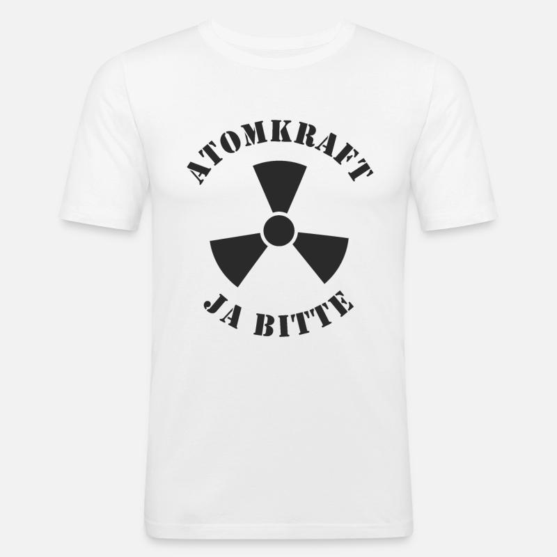 Atomkraft, Ja bitte - Männer Slim Fit T-Shirt - Weiß