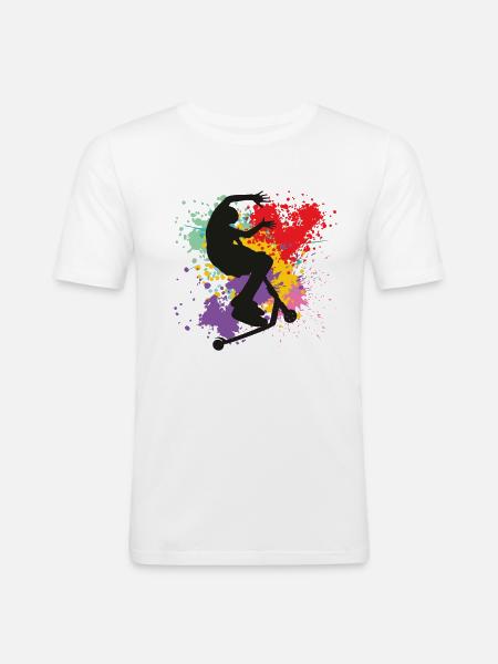 freestyle scooter - Men's Slim Fit T-Shirt - white