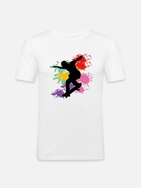 Skateboard - Men's Slim Fit T-Shirt - white