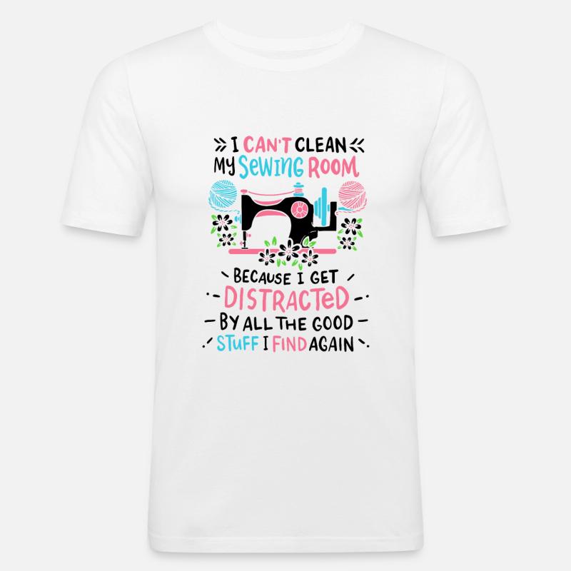 Nähen - Männer Slim Fit T-Shirt - Weiß