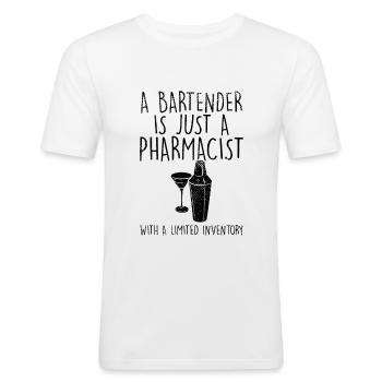 Barkeeper - Männer Slim Fit T-Shirt - Weiß - Vorne - Nik (191cm)