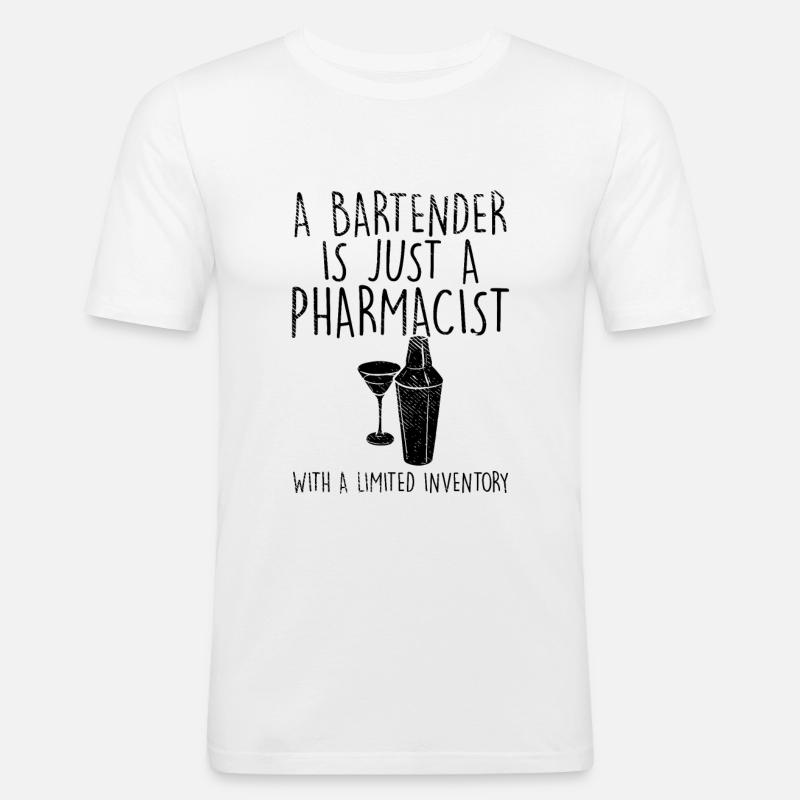 Barkeeper - Männer Slim Fit T-Shirt - Weiß