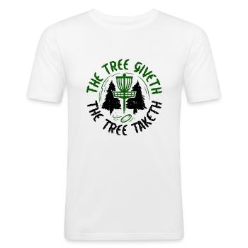 Disc Golf - Men's Slim Fit T-Shirt - white - Front - Nik (191cm)