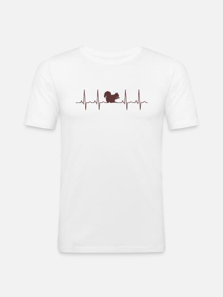 Squirrel Heartbeat - Men's Slim Fit T-Shirt - white