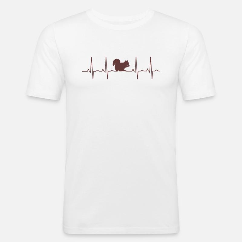 Eichhörnchen Herzschlag - Männer Slim Fit T-Shirt - Weiß