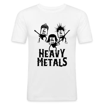 Heavy Metals Chemie Lehrer Studenten Geschenkidee - Männer Slim Fit T-Shirt - Weiß - Vorne - Nik (191cm)