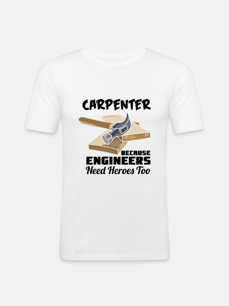 Artisans charpentiers - T-shirt près du corps Homme - blanc