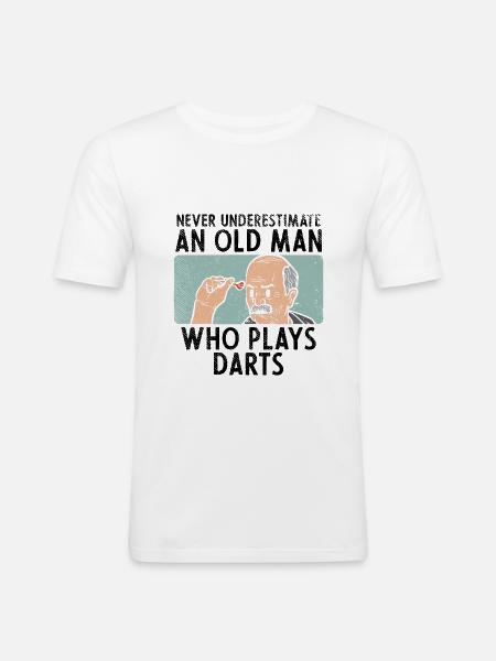 Darts Dart Player Sayings - Men's Slim Fit T-Shirt - white