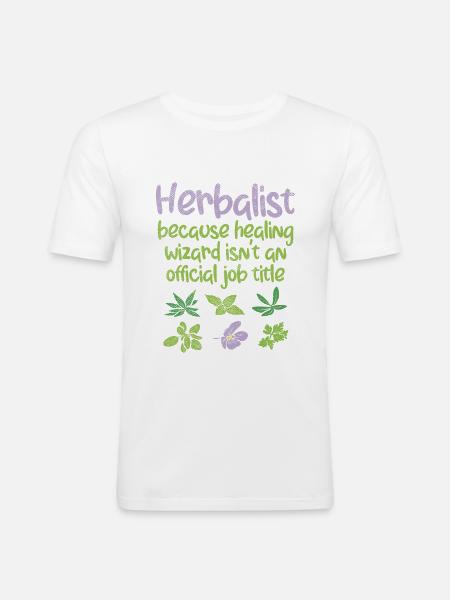 Herbalist Herbs Funny - Men's Slim Fit T-Shirt - white