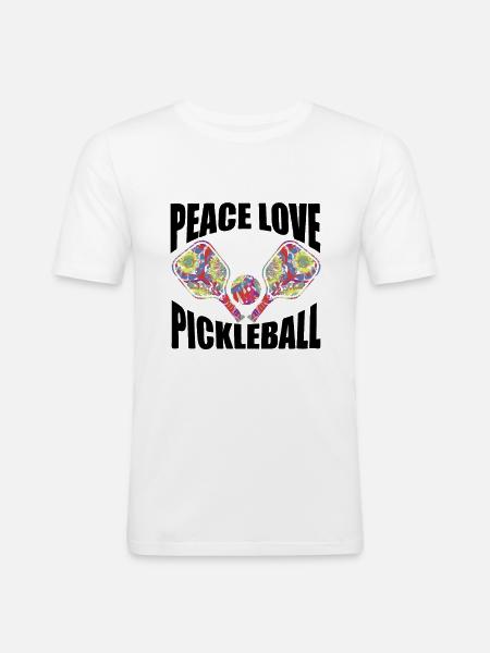 Pickleball Paddle Design - Männer Slim Fit T-Shirt - Weiß