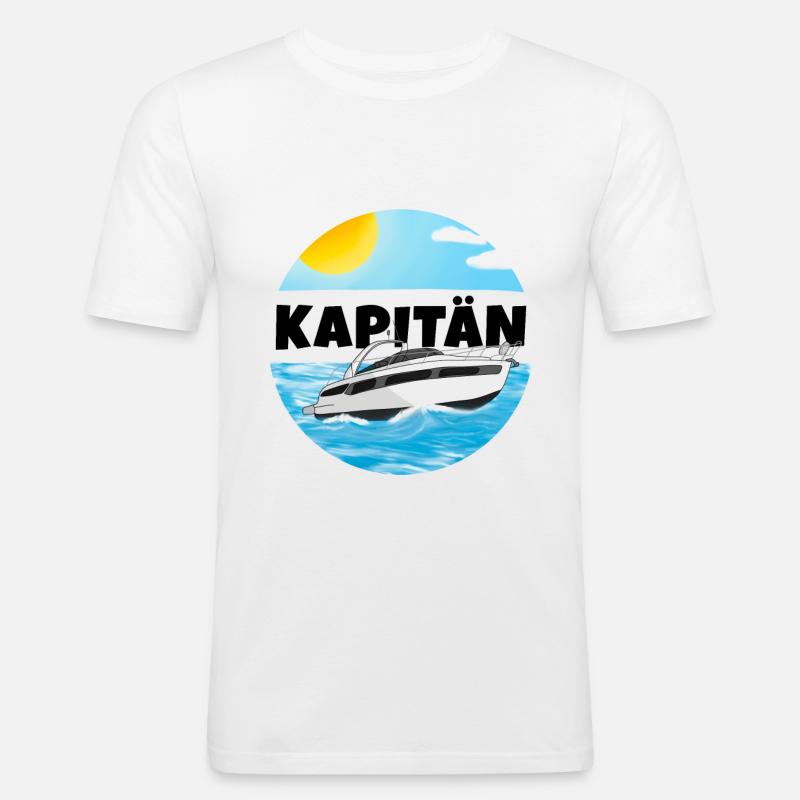 Kapitän Boot - Männer Slim Fit T-Shirt - Weiß