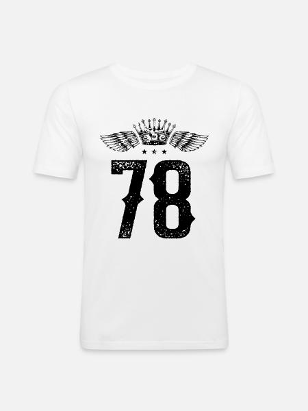 78 Number crown - Men's Slim Fit T-Shirt - white