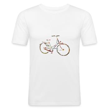 Fahrrad Retro - Männer Slim Fit T-Shirt - Weiß - Vorne - Nik (191cm)