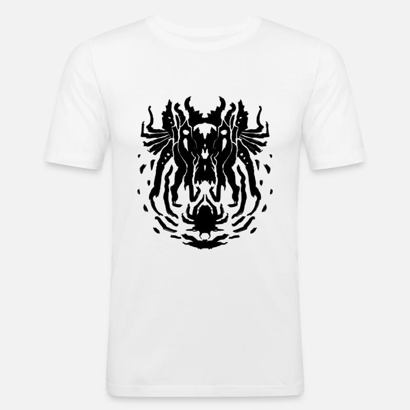 Cthulhu Rorschach Test - Männer Slim Fit T-Shirt - Weiß
