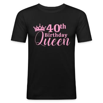 40. Geburtstag - Männer Slim Fit T-Shirt - Schwarz - Vorne - Nik (191cm)