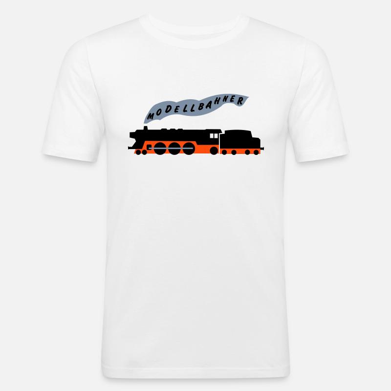 Modellbahner 2 - Männer Slim Fit T-Shirt - Weiß