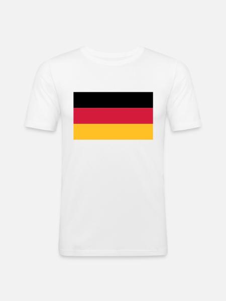 germany flag - Men's Slim Fit T-Shirt - white