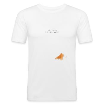 Ketchup stain - Men's Slim Fit T-Shirt - white - Front - Nik (191cm)