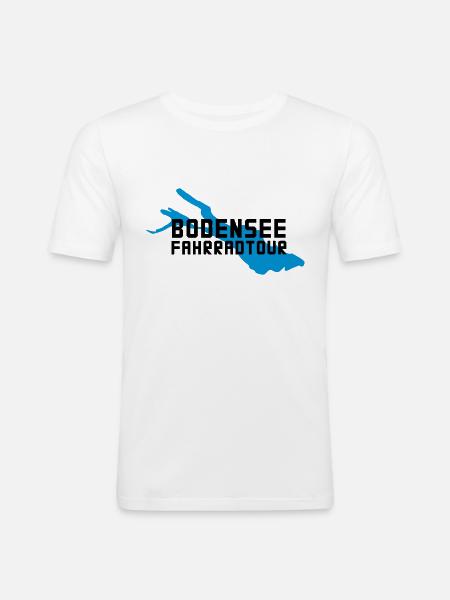 Bodensee Fahrradtour - Männer Slim Fit T-Shirt - Weiß
