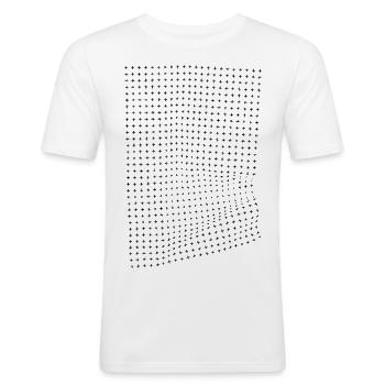 Illusion d'optique d'un effet de froissement - T-shirt près du corps Homme - blanc - Devant - Nik (191cm)
