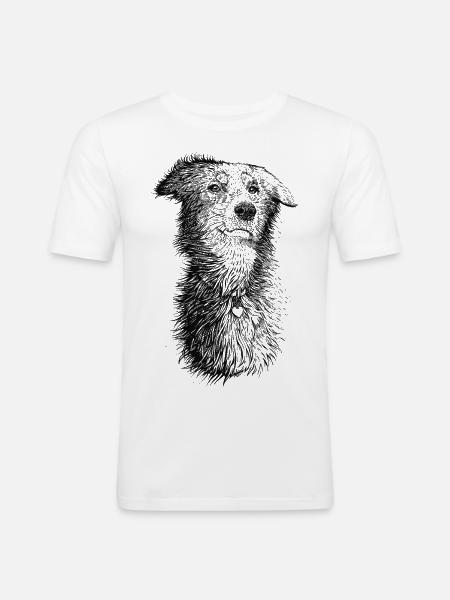 Love Dog - Men's Slim Fit T-Shirt - white