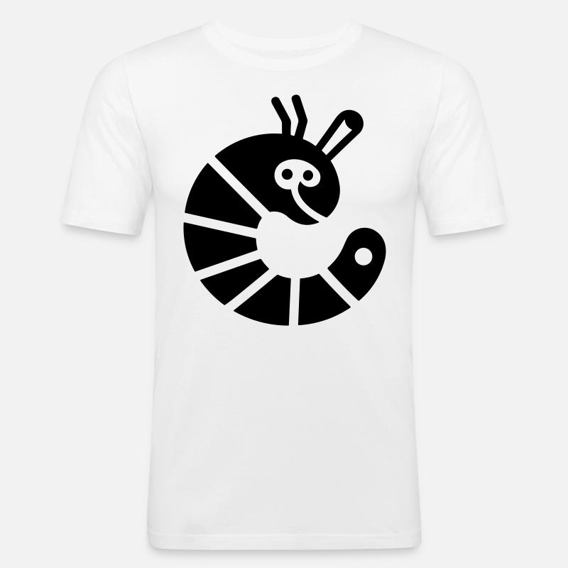 Raupe - Männer Slim Fit T-Shirt - Weiß