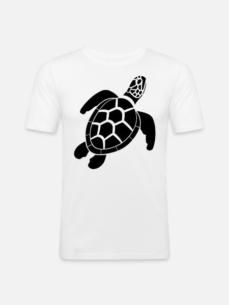 tortoise - Men's Slim Fit T-Shirt - white