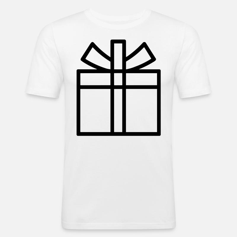 Kleine Geschenkbox - Männer Slim Fit T-Shirt - Weiß