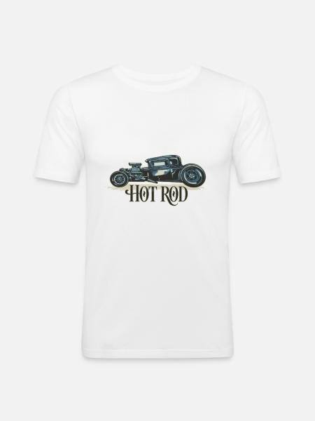Hot Rod Vintage - Slim Fit T-shirt herr - vit