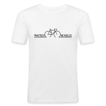 Radlos praktisch nie Radler Radfahrer Kurier - Männer Slim Fit T-Shirt - Weiß - Vorne - Nik (191cm)