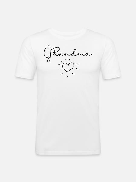 Oma. Oma Geschenk - Männer Slim Fit T-Shirt - Weiß