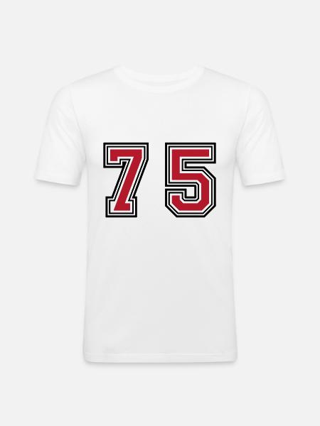 75 Number Symbol - Men's Slim Fit T-Shirt - white