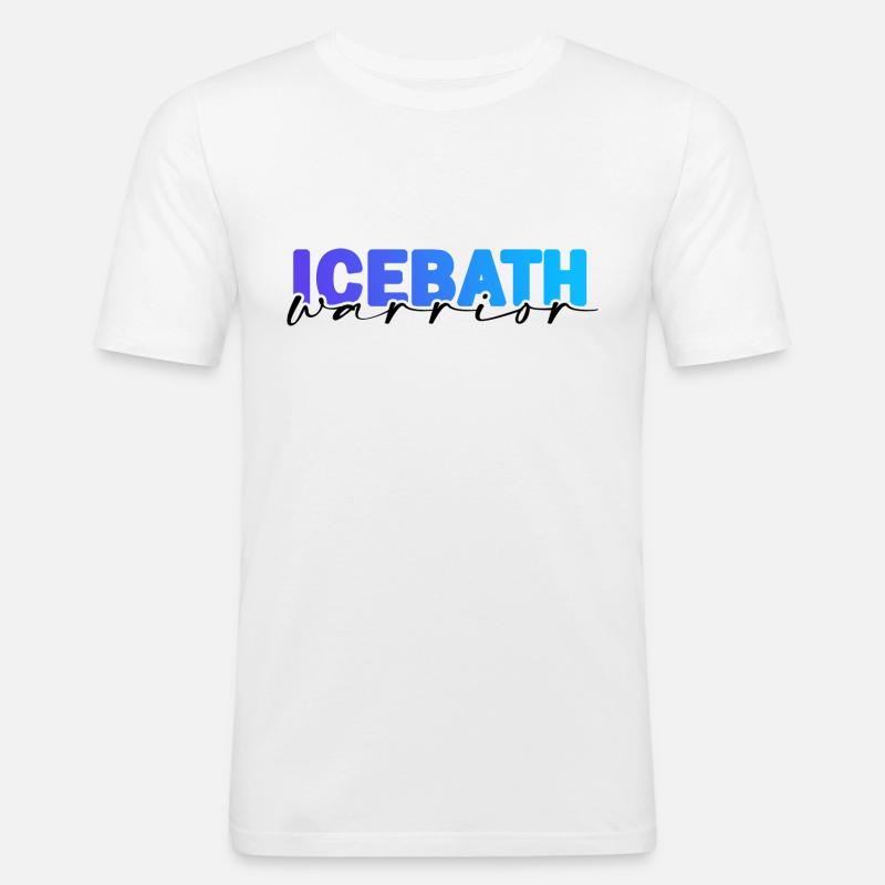 Eisbader "Winterschwimmer" eiskaltes Eisbad - Männer Slim Fit T-Shirt - Weiß