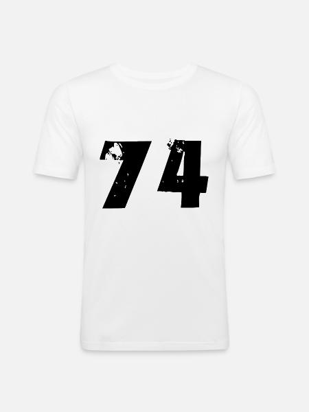 74 Number - Men's Slim Fit T-Shirt - white