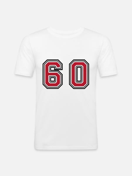 60 Number Symbol - Men's Slim Fit T-Shirt - white