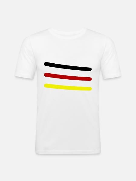 Germany Line - Men's Slim Fit T-Shirt - white