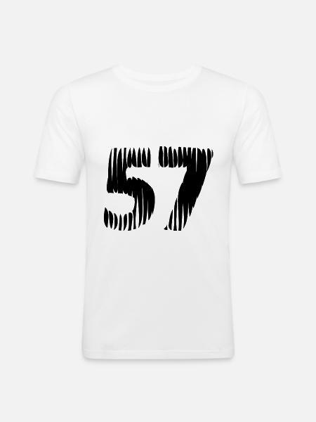 57 number jersey - Men's Slim Fit T-Shirt - white