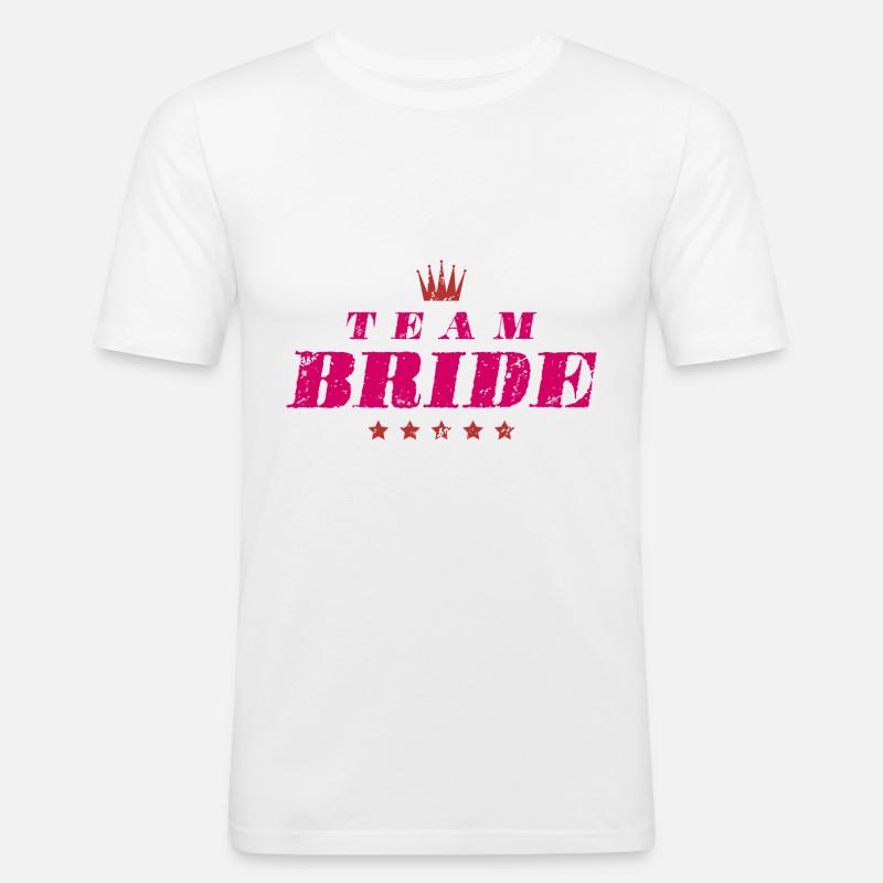 Team Bride Hochzeit Spruch - Männer Slim Fit T-Shirt - Weiß