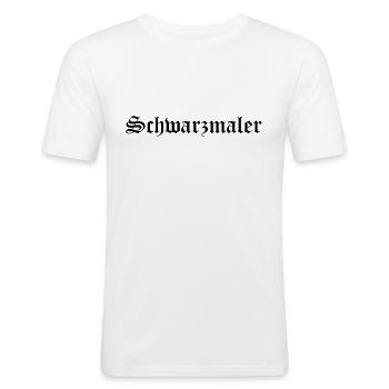 Gothic Ästhetik schwarze Schwarzmaler dark wave - Männer Slim Fit T-Shirt - Weiß - Vorne - Nik (191cm)