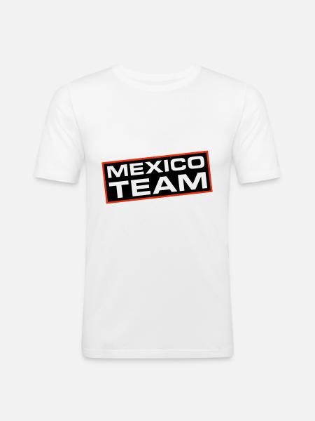 Mexiko Team - Männer Slim Fit T-Shirt - Weiß