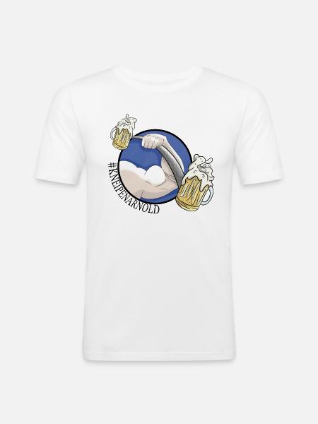 Kneipenarnold 2 - Männer Slim Fit T-Shirt - Weiß