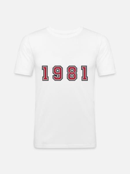 1981 year number - Men's Slim Fit T-Shirt - white