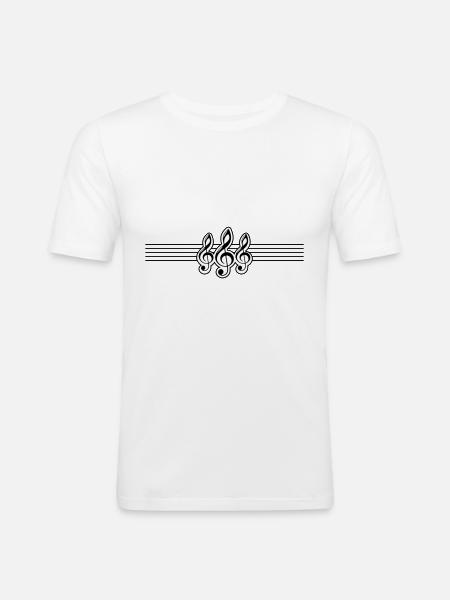 Musical Notes Music Symbol - Men's Slim Fit T-Shirt - white