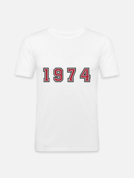 1974 year number - Men's Slim Fit T-Shirt - white