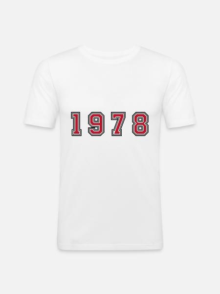 1978 year number - Men's Slim Fit T-Shirt - white