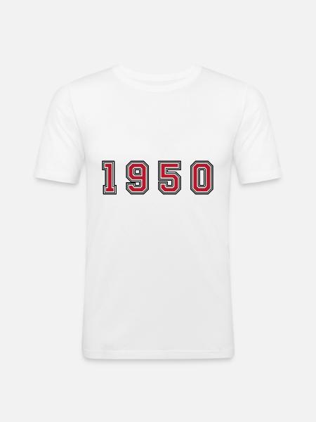 Numéro de l’année 1950 - T-shirt près du corps Homme - blanc