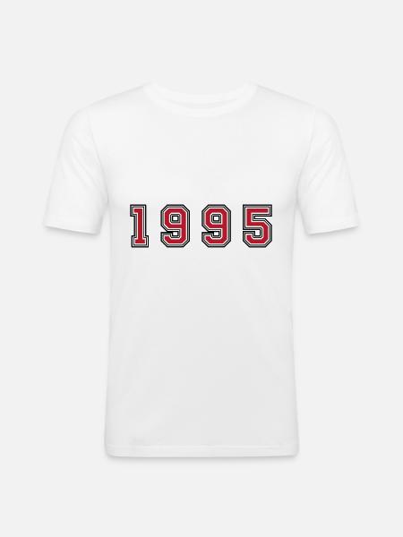 1995 year number - Men's Slim Fit T-Shirt - white