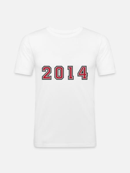 2014 year number - Men's Slim Fit T-Shirt - white