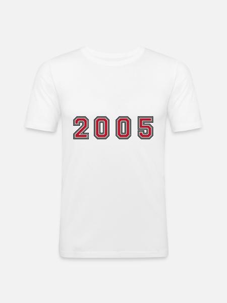 2005 year number - Men's Slim Fit T-Shirt - white